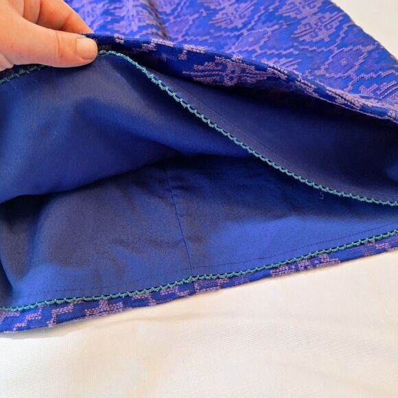 Maeve By Anthropologie Avery Aztec Brocade Blue Purple A Line Mini Dress Size 4 - Picture 8 of 12
